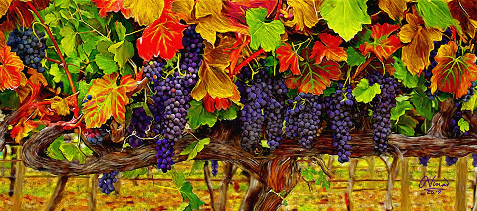 Fall Fantasy painting in Napa